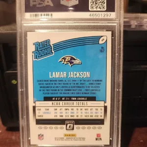 A lamar jackson card is shown in this image.