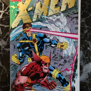 A comic book cover with two superheroes on it.
