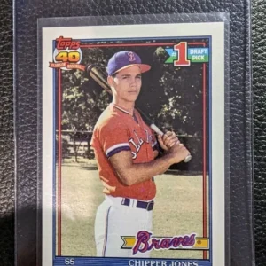 CHIPPER JONES ROOKIE CARD - 1991 TOPPS CARD #333  - ATLANTA BRAVES HOF