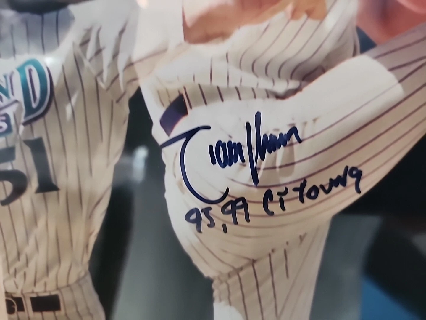 Randy Johnson autographed signed Diamondbacks 16x20 poster photo framed /51 Rare - Image 2