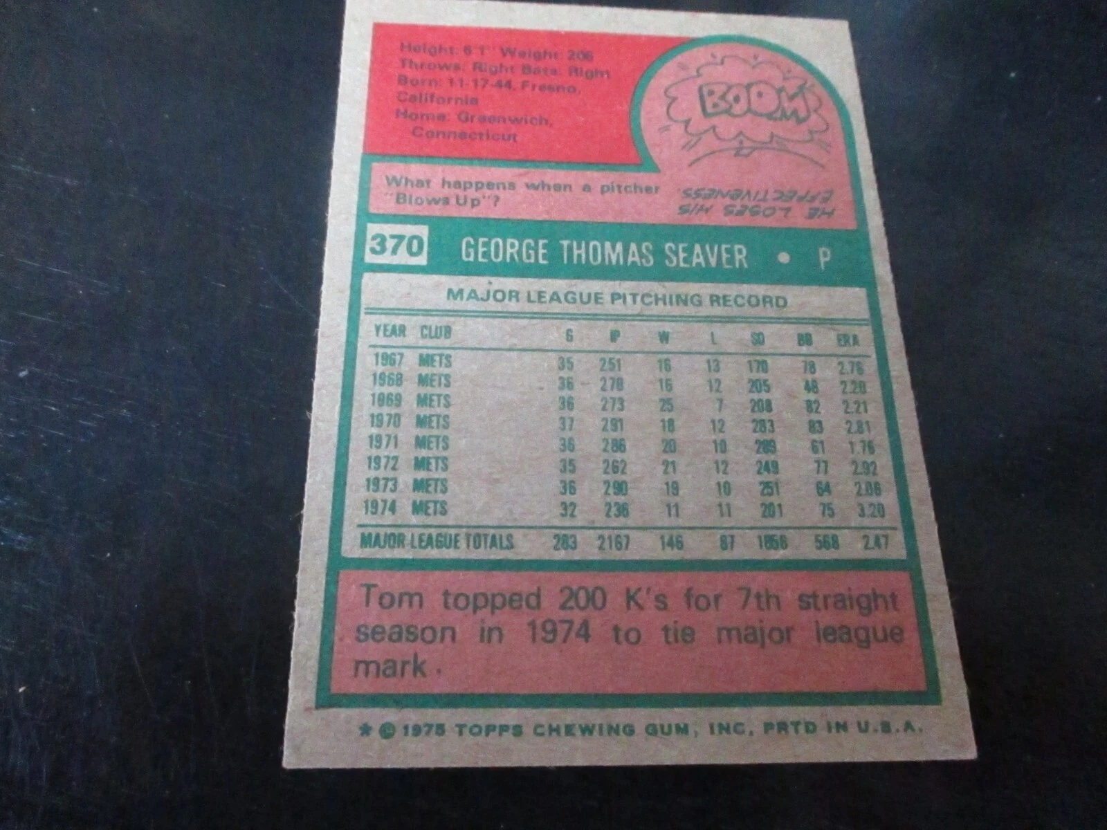 Tom Seaver 14 NR-Mint Topps Cards from 1975 to 1986 - Image 2