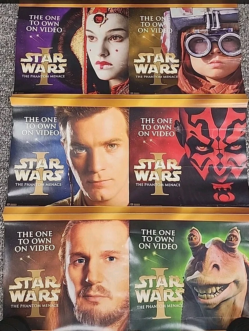 STAR WARS Retail Store DVD Advertising Display 20" x 30" perferated UNUSED