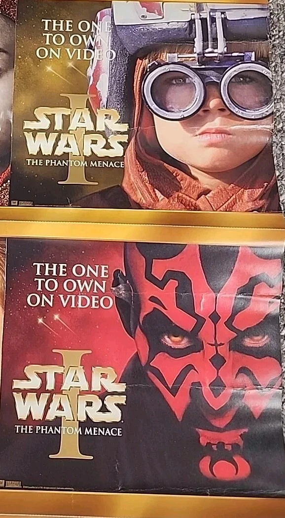 STAR WARS Retail Store DVD Advertising Display 20" x 30" perferated UNUSED - Image 3