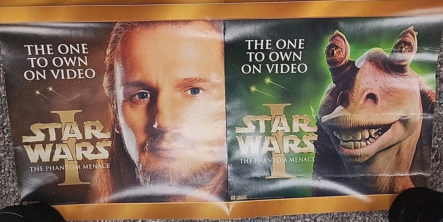 STAR WARS Retail Store DVD Advertising Display 20" x 30" perferated UNUSED - Image 4