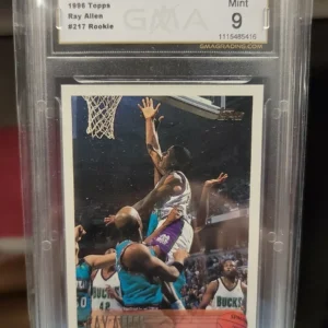 1996 Ray Allen Topps #217 RC HOF Bucks GMA MINT 9