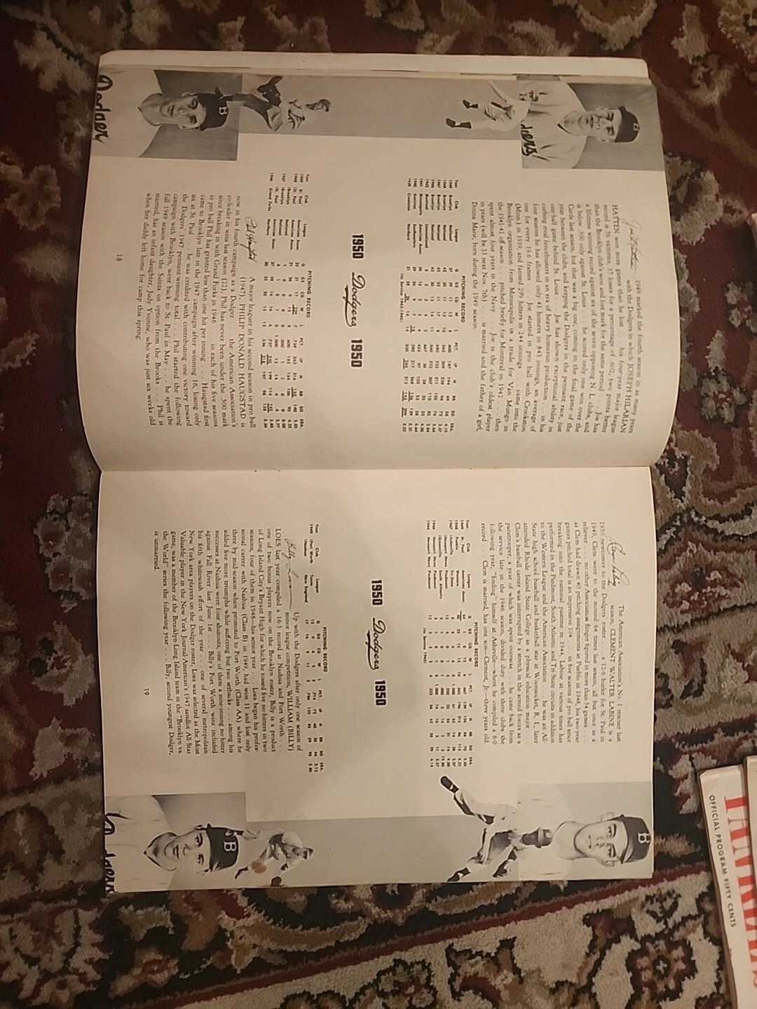 1950 Brooklyn Dodger Yearbook Program Jackie Robinson & Chuck Conners Rifleman - Image 2