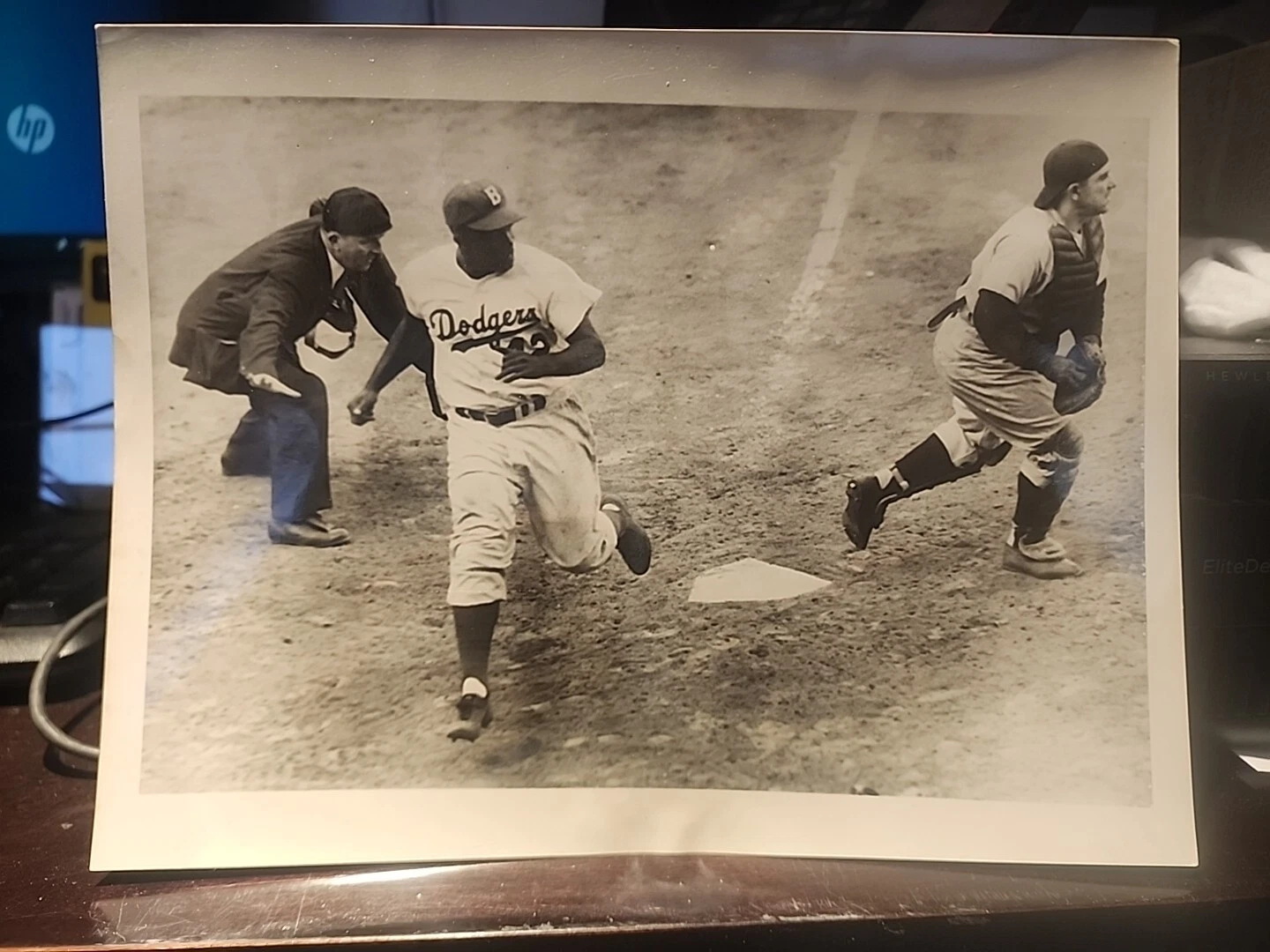 Jackie Robinson 1953 World Series NY Yankees 10-2 1953 Original Vintage Photo