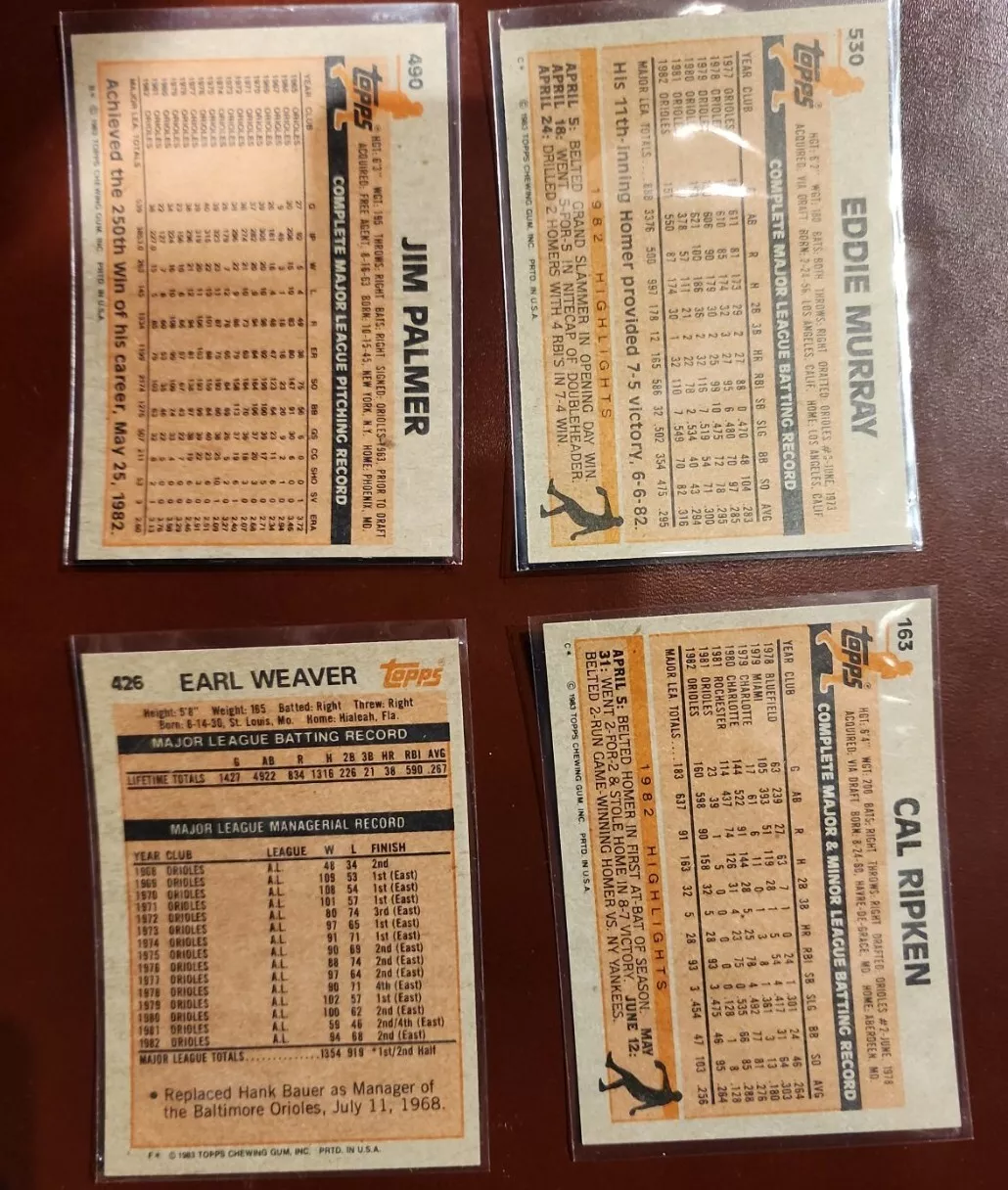 1983 topps Baltimore Orioles Complete Set Mint - Image 4
