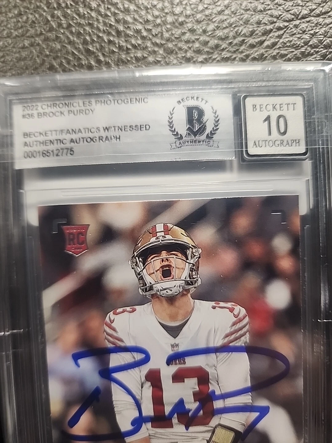 Brock Purdy 49ers Signed 2022 Panini Photogenic Pink#PH-36 BAS Rookie Card - Image 4