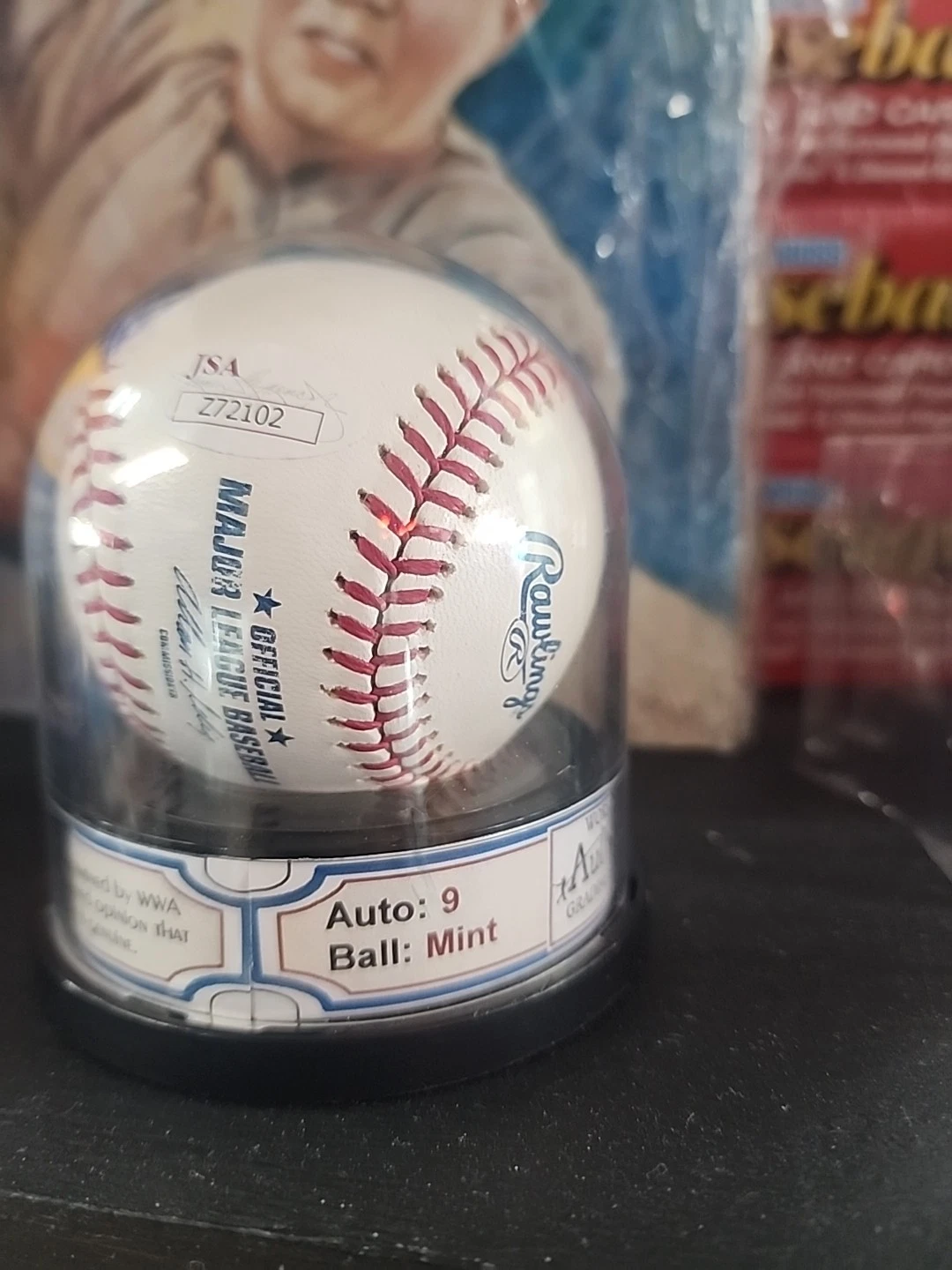 Derek Jeter Signed baseball JSA COA And WWA Encapsulated - Graded MINT Auto 9 - Image 3