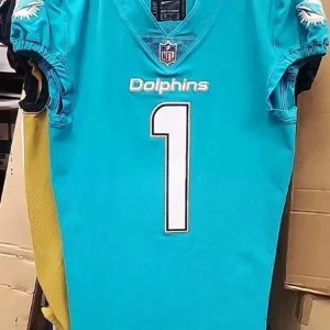 MIAMI DOLPHINS 2018 GAME USED NIKE JERSEY #1 CODY PARKER SIZE 40