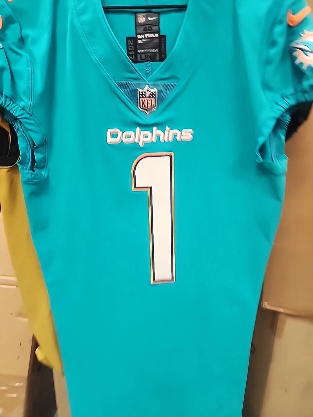 MIAMI DOLPHINS 2018 GAME USED NIKE JERSEY #1 CODY PARKER SIZE 40 - Image 2