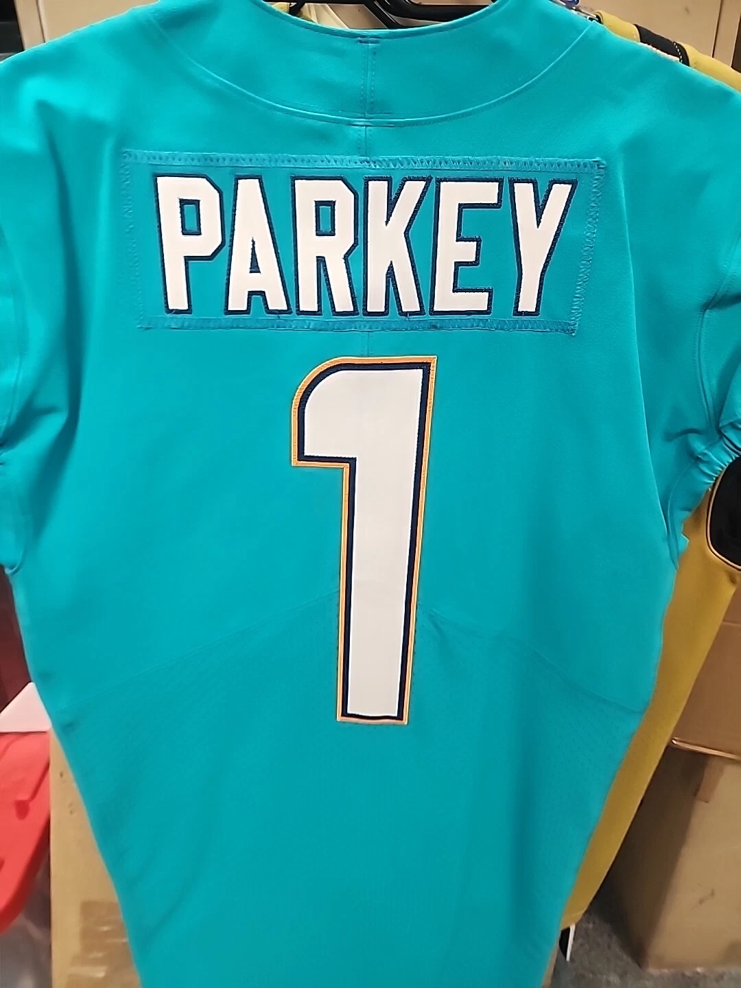 MIAMI DOLPHINS 2018 GAME USED NIKE JERSEY #1 CODY PARKER SIZE 40 - Image 4