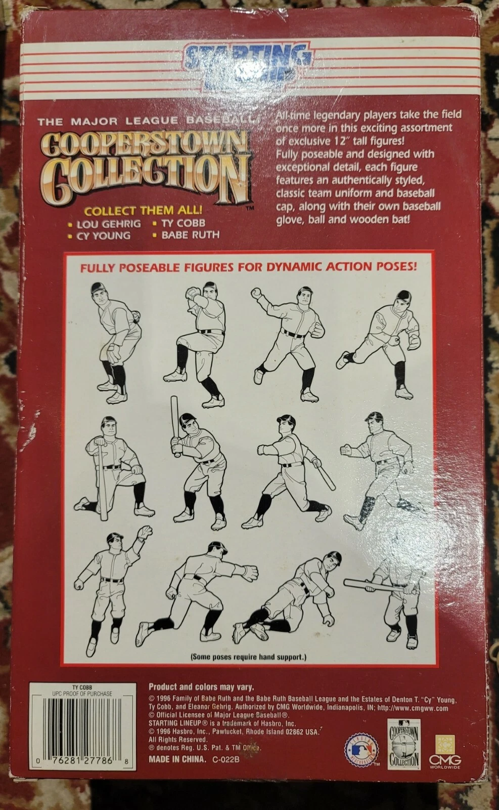 TY COBB 12 inch Cooperstown Collection 1997 Starting Lineup Action Figure - Image 4