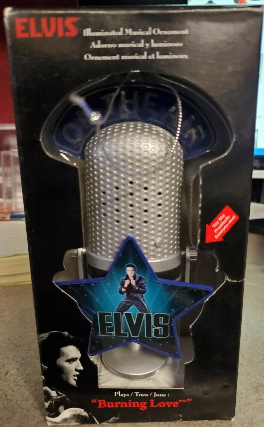 Elvis Presley Musical Ornament- Microphone -Plays "Burning Love"