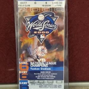 Al Leiter Signed Autograph 2000 World Series Ticket Stub