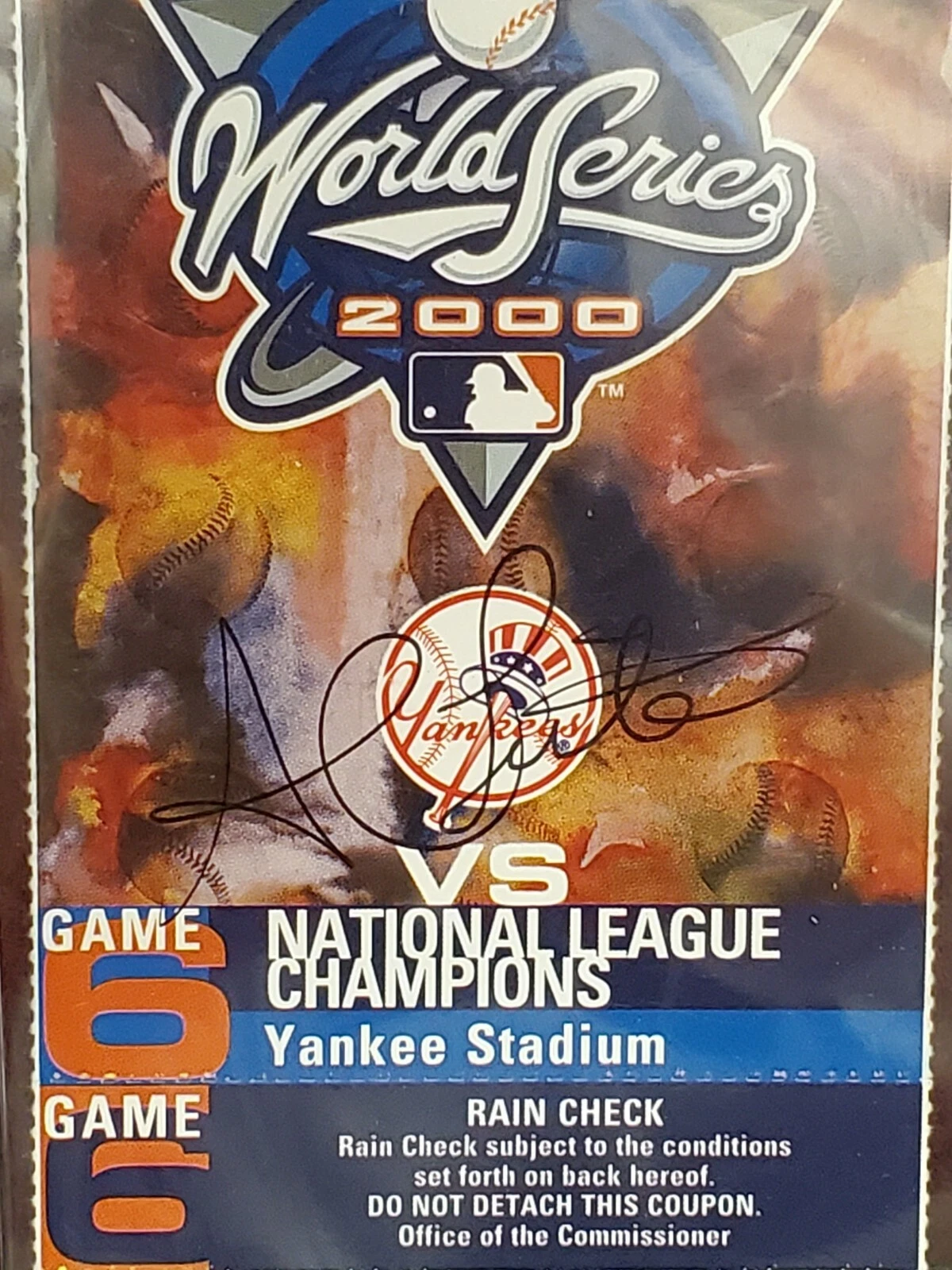 Al Leiter Signed Autograph 2000 World Series Ticket Stub - Image 2