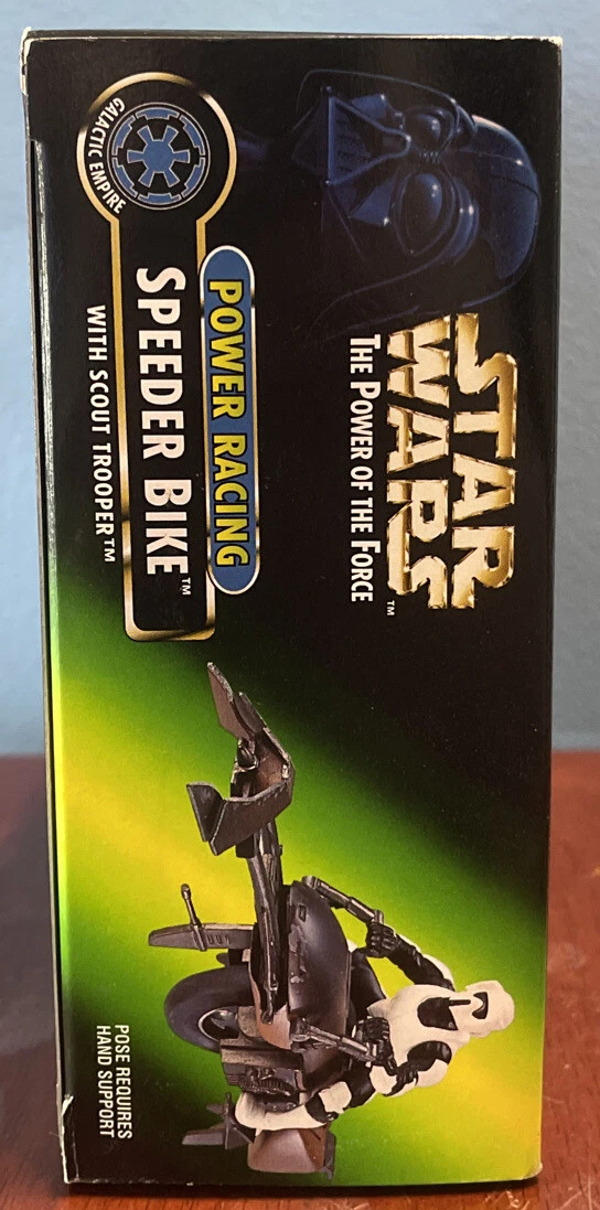 Star Wars Power of the Force Power Racing Speeder Bike w/ Scout Trooper NIB - Image 2