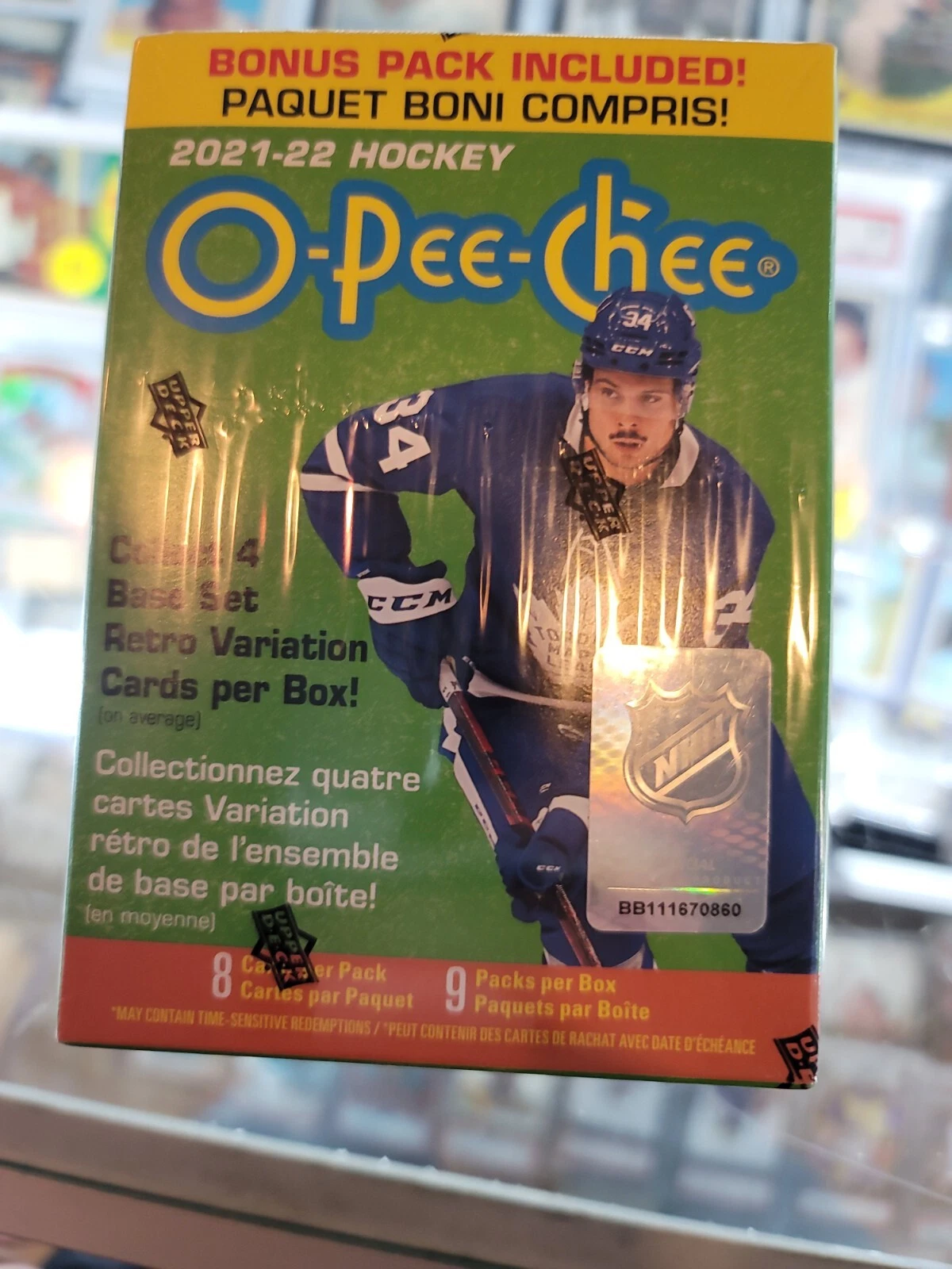 2021-22 Upper Deck O-Pee-Chee Hockey Factory Sealed 9 Pack Blaster Box 72 Cards
