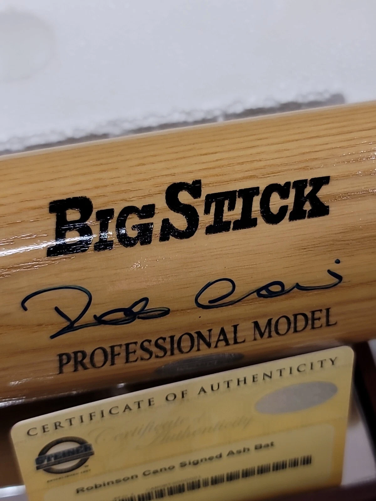 Robinson Cano signed Big Stick bat- with Steiner COA Glass case - Image 2