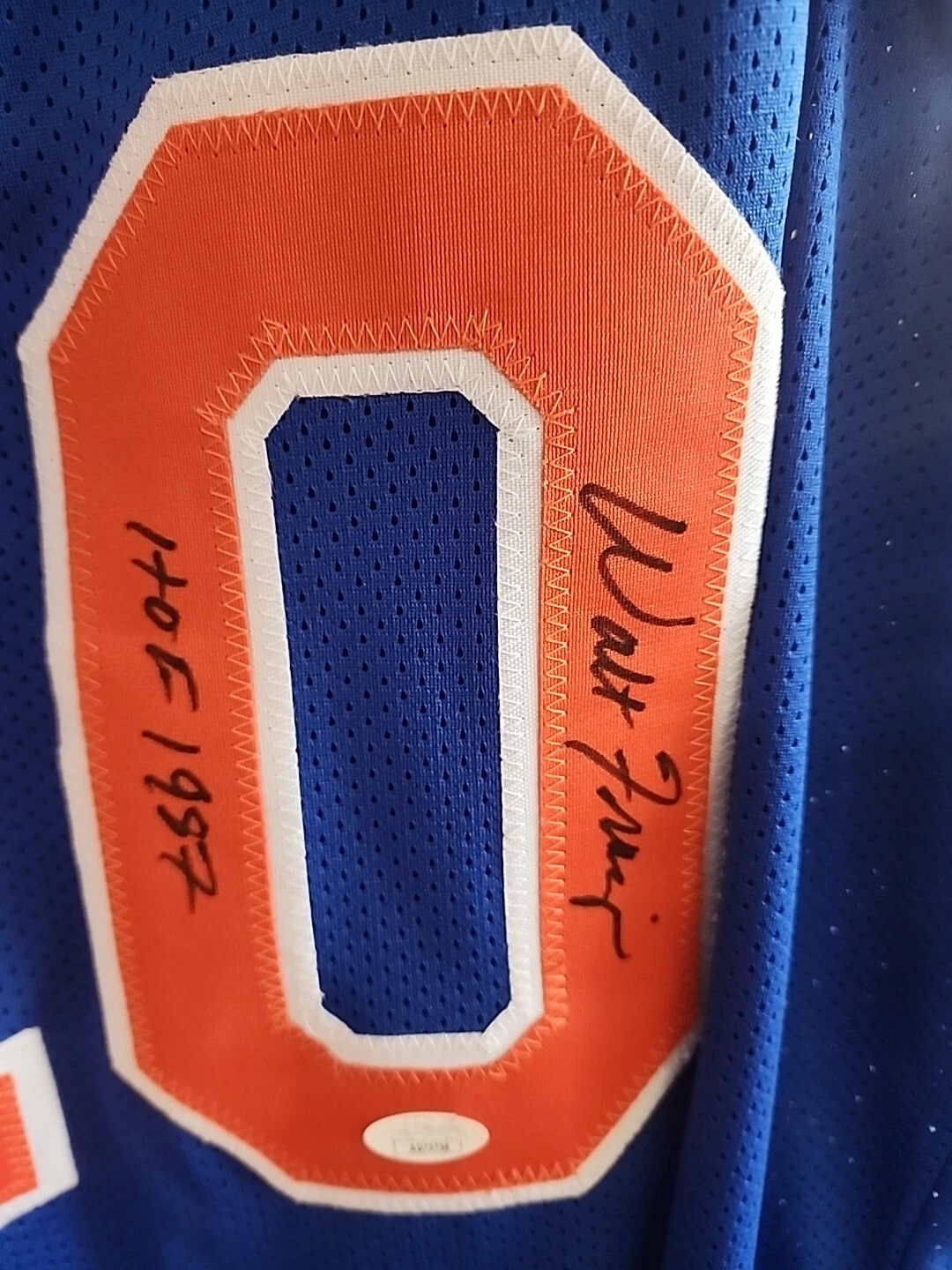 Walt Clyde Frazier Swingman Hardwood Classic Jersey Signed HoF 1987 JSA - Image 2
