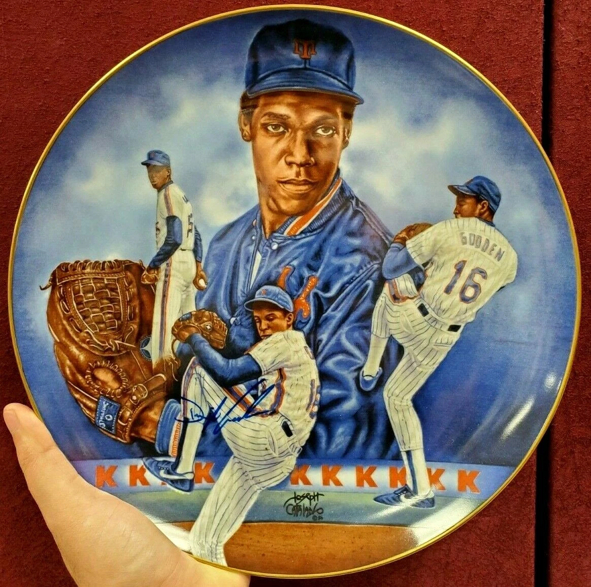 Dwight "Doc" Gooden Hand Signed 10" Rare Dr.K Collector's Plate #1148/3000