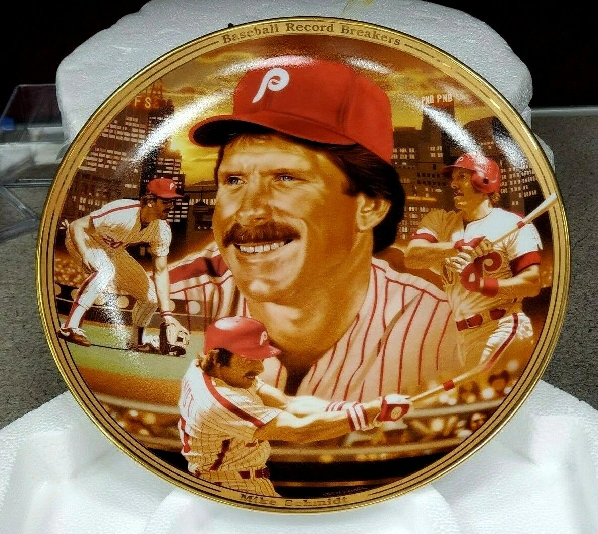 Vintage 8" Baseball Record Breakers Mike Schmidt Collectors Plate