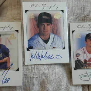 1998 UD Sp Authentic MIKE MUSSINA - TRAVIS LEE - JARED WRIGHT Chirography AUTO