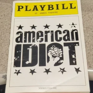 American Idiot Playbill St James Theatre - Billy Joe Armstrong Cast