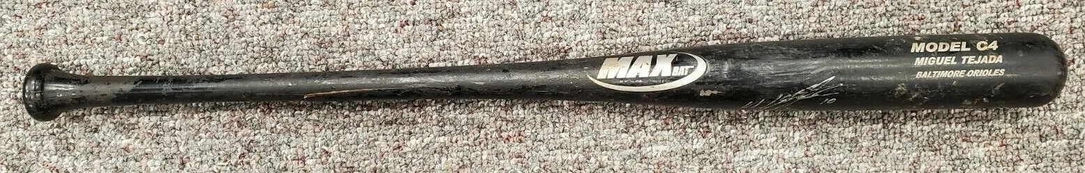 Miguel Tejada Signed MAX Model Baltimore Oriole Game Used Bat COA