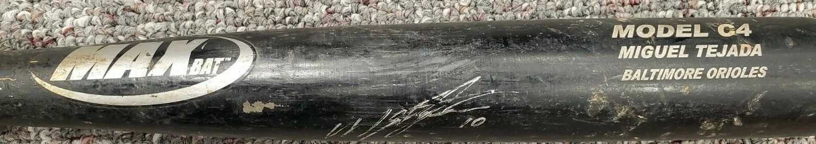Miguel Tejada Signed MAX Model Baltimore Oriole Game Used Bat COA - Image 7