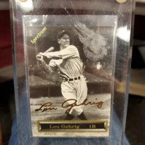 1993 Spectrum Lou Gehrig Authentic 24K Gold Signature Card in Case