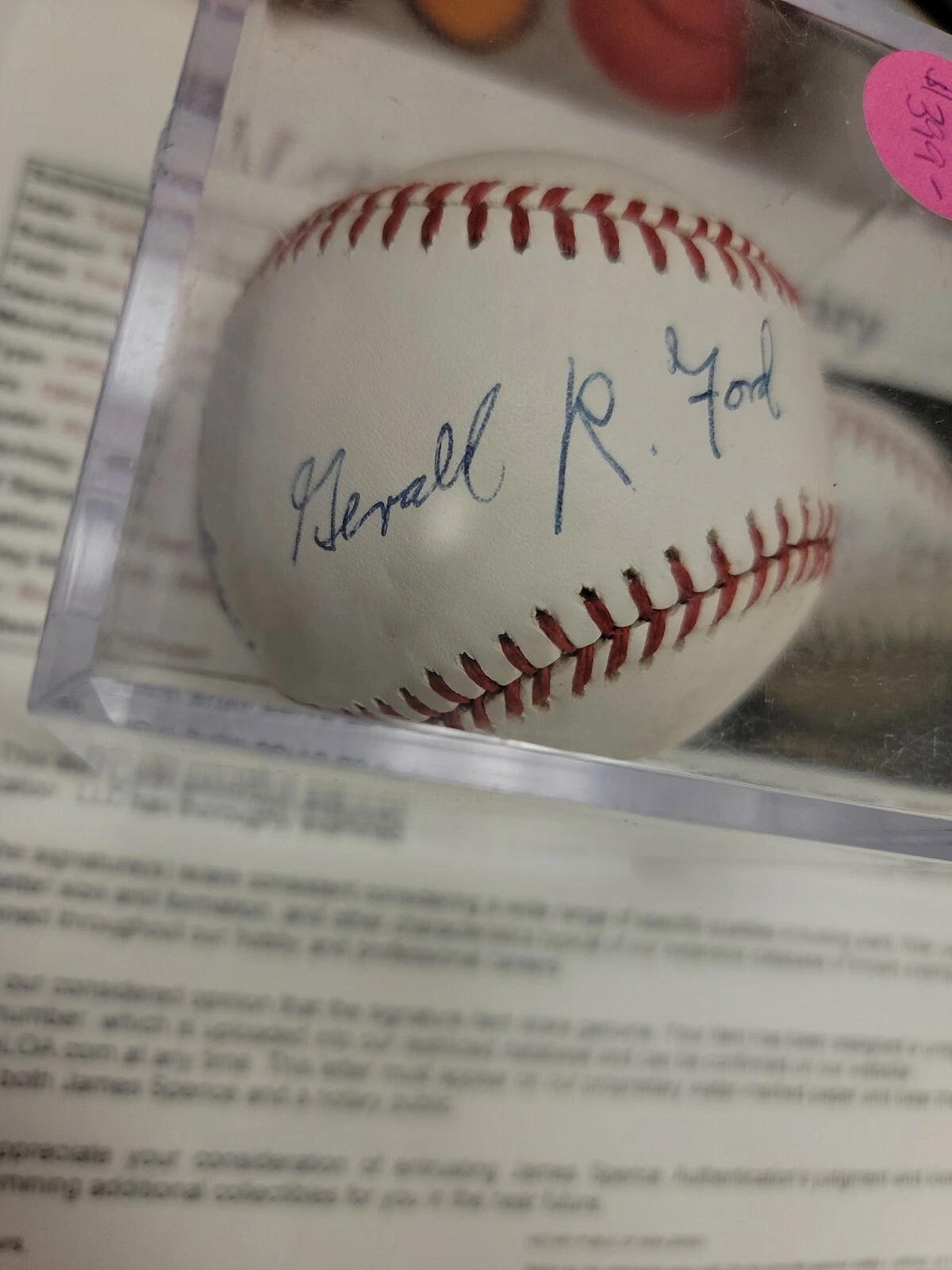 GERALD FORD Signed Autographed PRESIDENT BASEBALL JSA certified - LOA - Image 6