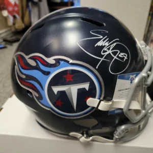 Derrick Henry And Eddie George Signed Titans Full Size Replica Helmet! Beckett