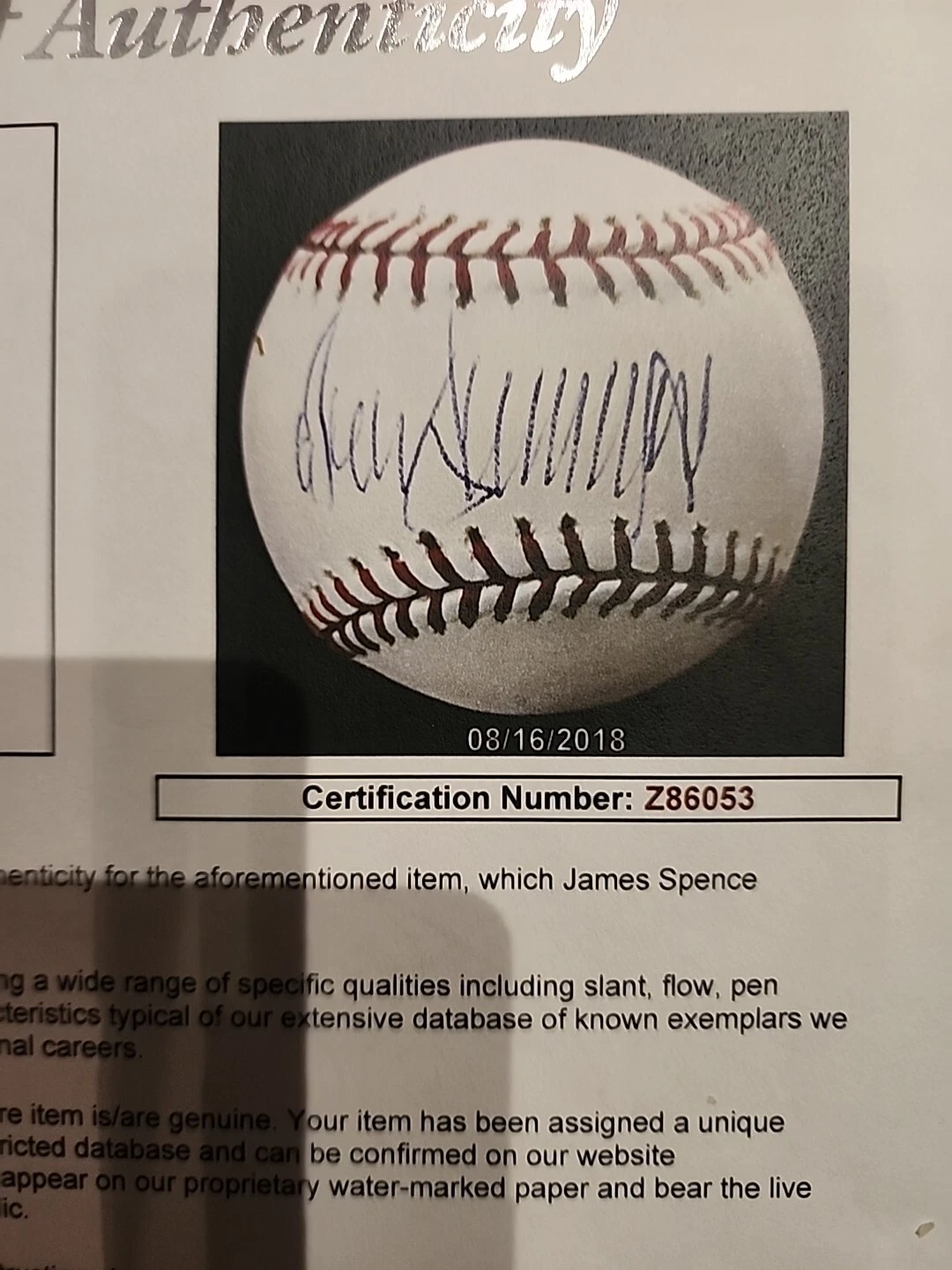 DONALD TRUMP 45th PRESIDENT HAND SIGNED AUTOGRAPHED MLB BASEBALL JSA cert. - Image 8