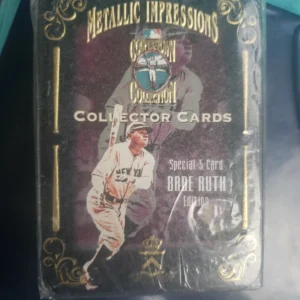 1994 BABE RUTH METALLIC IMPRESSIONS Cooperstown Collection Tin 5 Card Set NM/M
