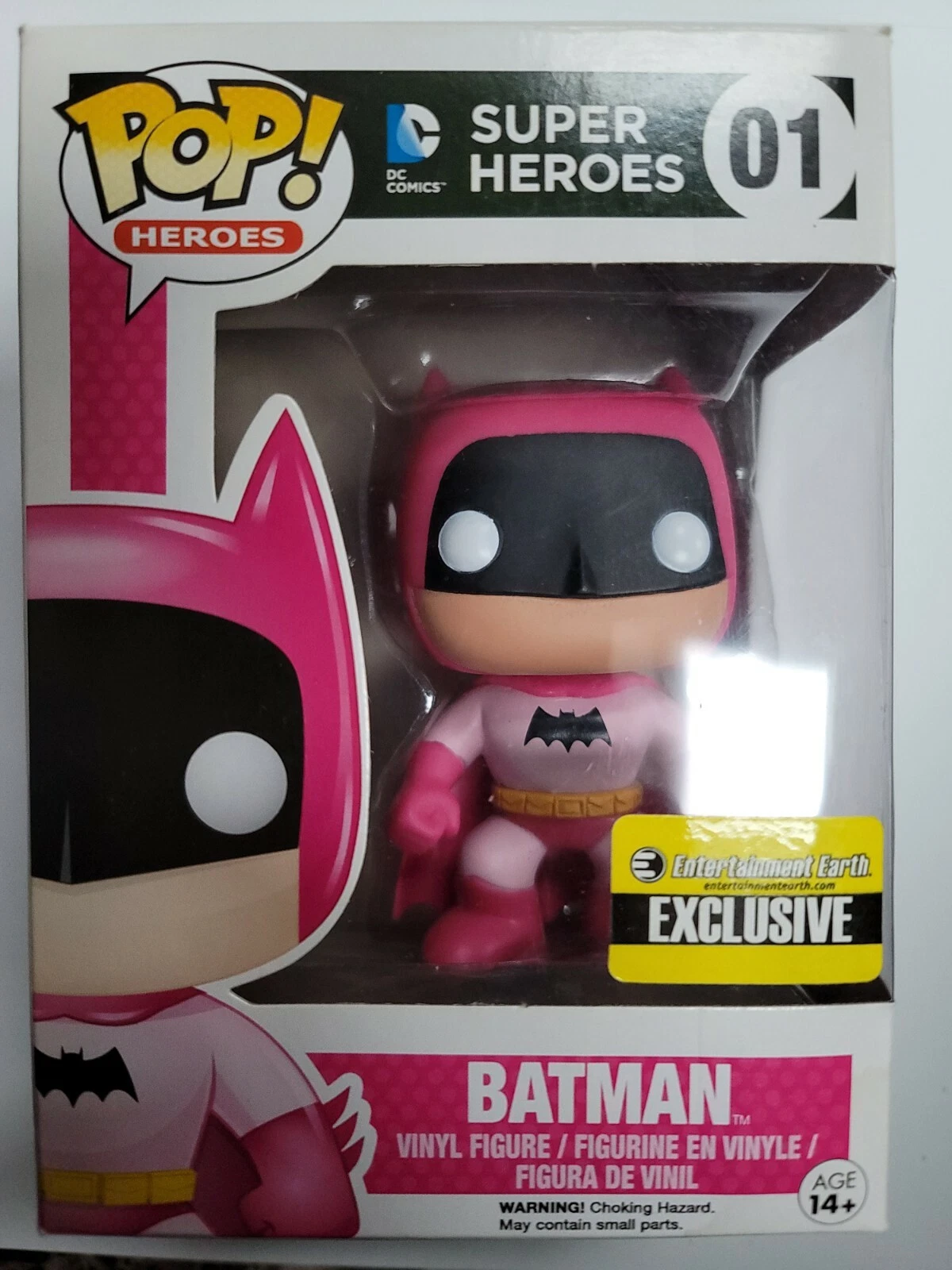 DC Super Heroes Pink Batman Pop Vinyl Figure # 01 Entertainment Earth Exclusive