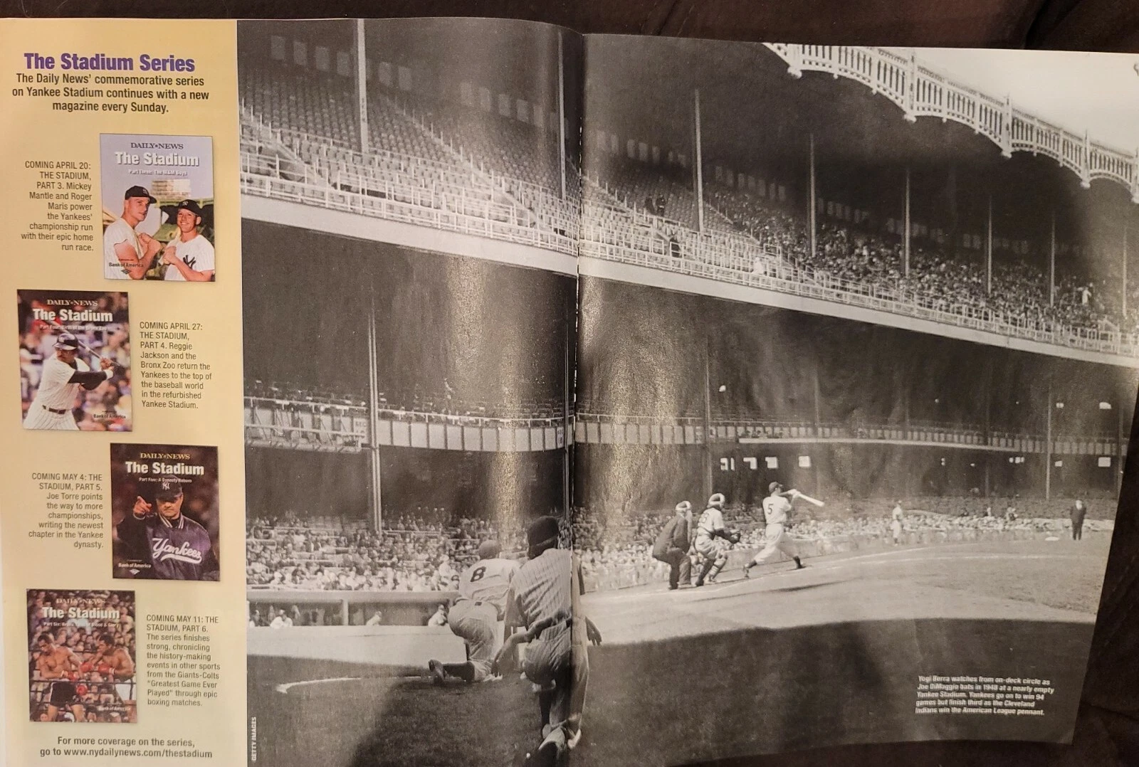 Daily News The Stadium Part Two Joe Dimaggio Yankees EX 010917jhe - Image 3