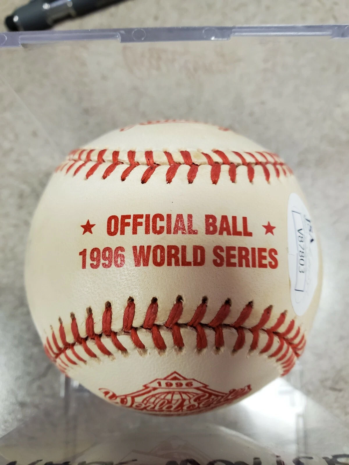 Mark Wohlers / Jim Leyritz OMLB 96' WS Baseball BOTH SIGNATURES - Image 3