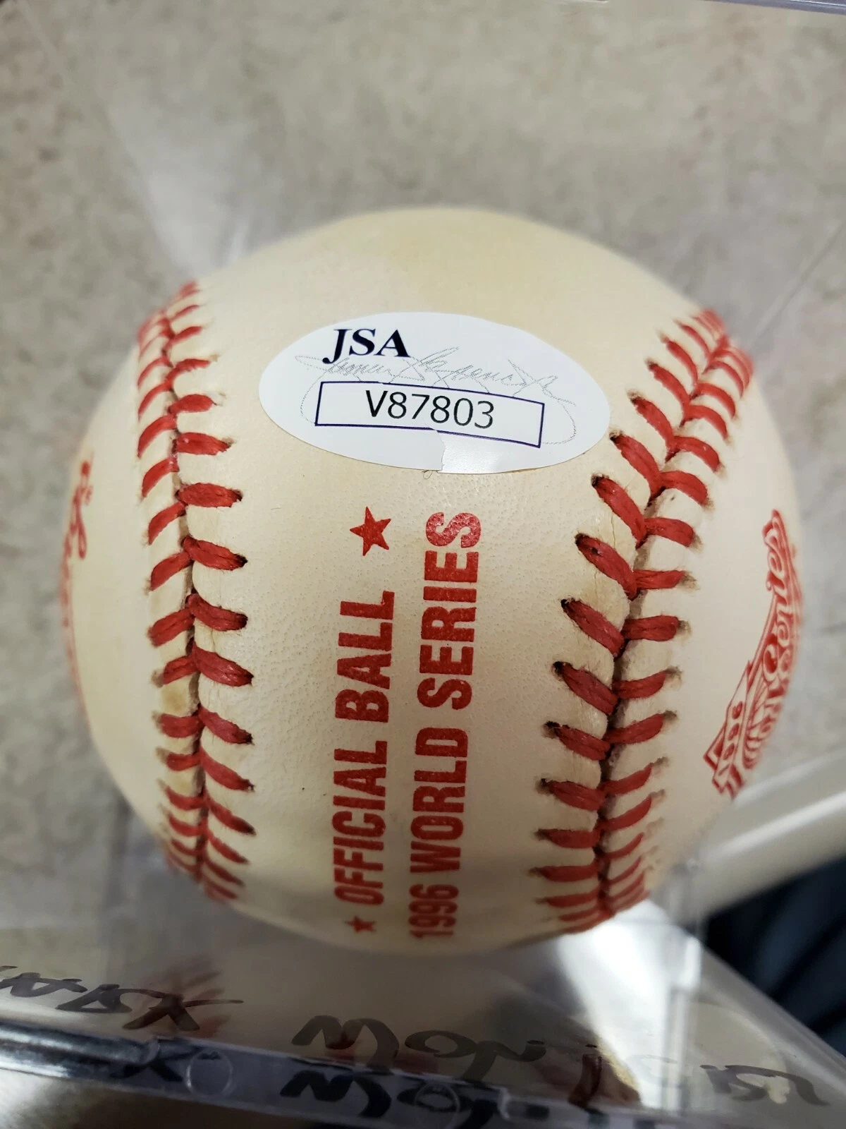 Mark Wohlers / Jim Leyritz OMLB 96' WS Baseball BOTH SIGNATURES - Image 4
