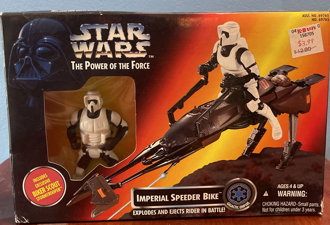 Star Wars Power of the Force Imperial Speeder Bike with Scout Trooper Sealed NIB