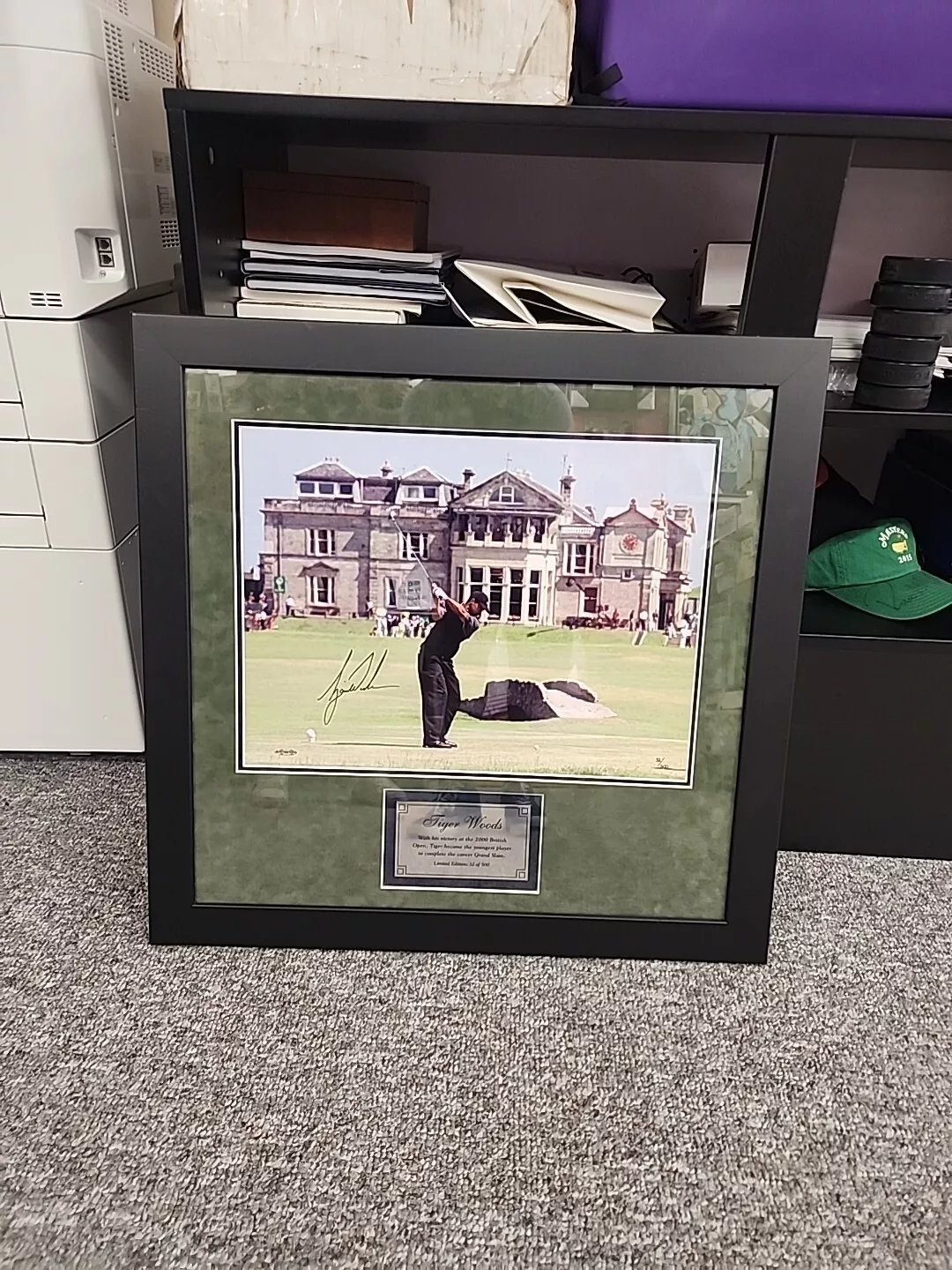 UDA Tiger Woods Signed 16x20 Framed 2000 British Open Photo 32/500 RARE BECKETT - Image 2