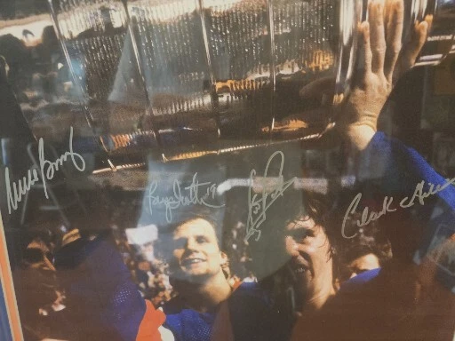 NY Islanders Stanley Cup Signed Photo Framed 4 Auto Bossy-Gillies-Steiner COA - Image 2