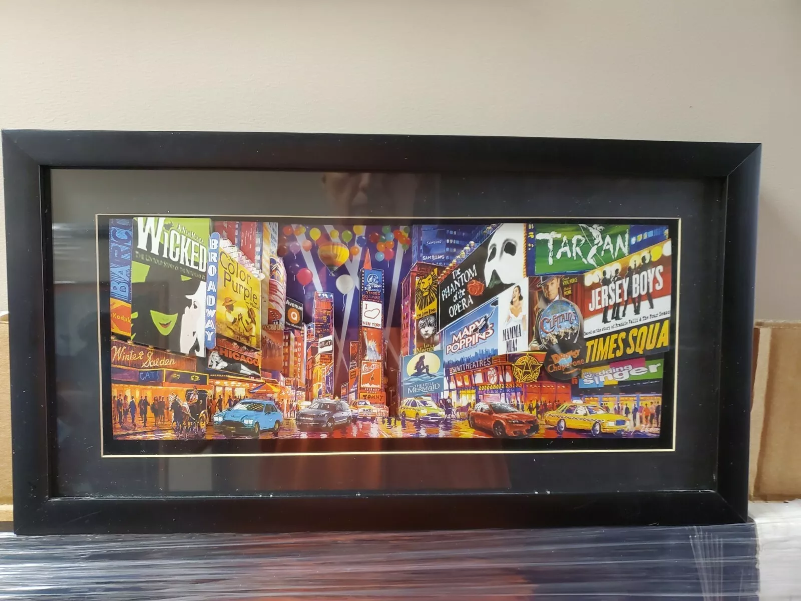 Broadway Theatre district Pop-UP Art 3D Art piece framed.